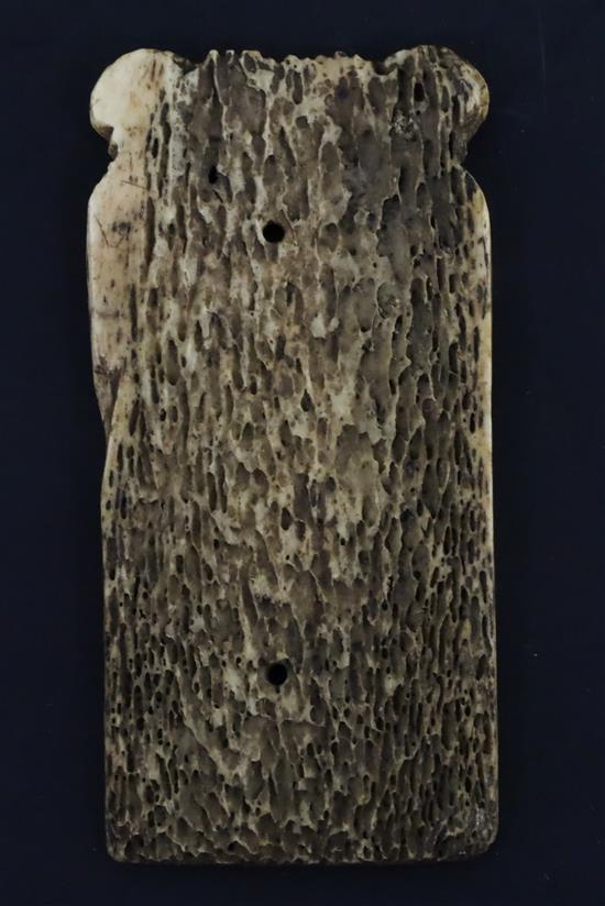An Italian bone relief plaque, possibly Embriachi workshop, c.1390-1410, W.4.5cm H.9cm